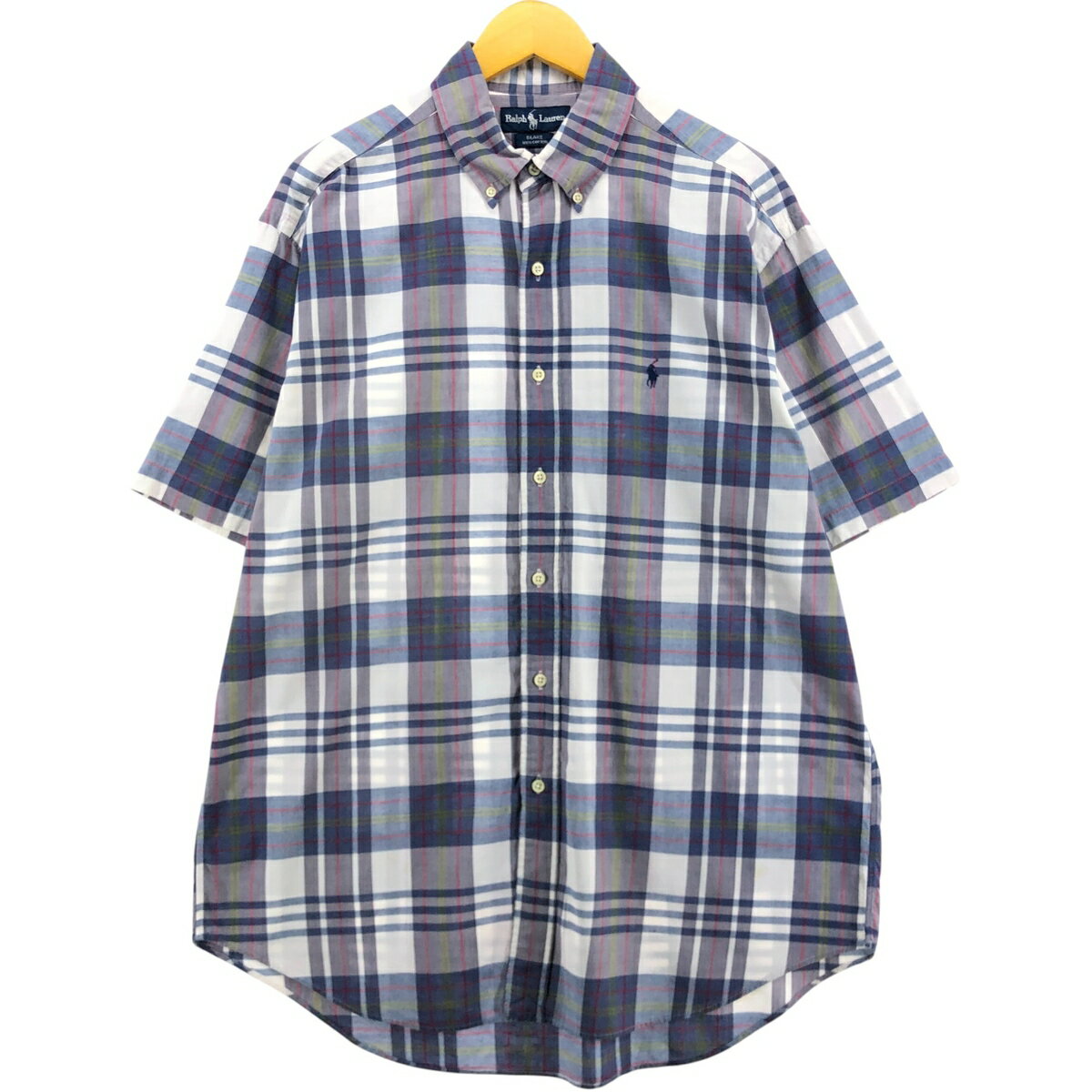 古着 ラルフローレン Ralph Lauren BLAKE 半袖 ボタンダウン チェックシャツ メンズL相当 /eaa546822 【中古】 【250515】 【SS2509_10】
