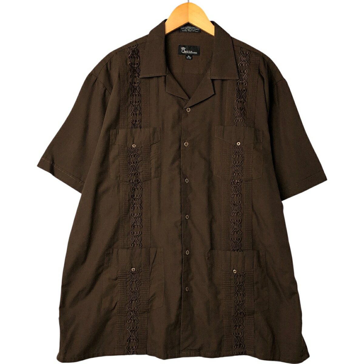 古着 OMEGA Fashion 半袖 オープンカラー メキシカンシャツ キューバシャツ ボックスシ ...