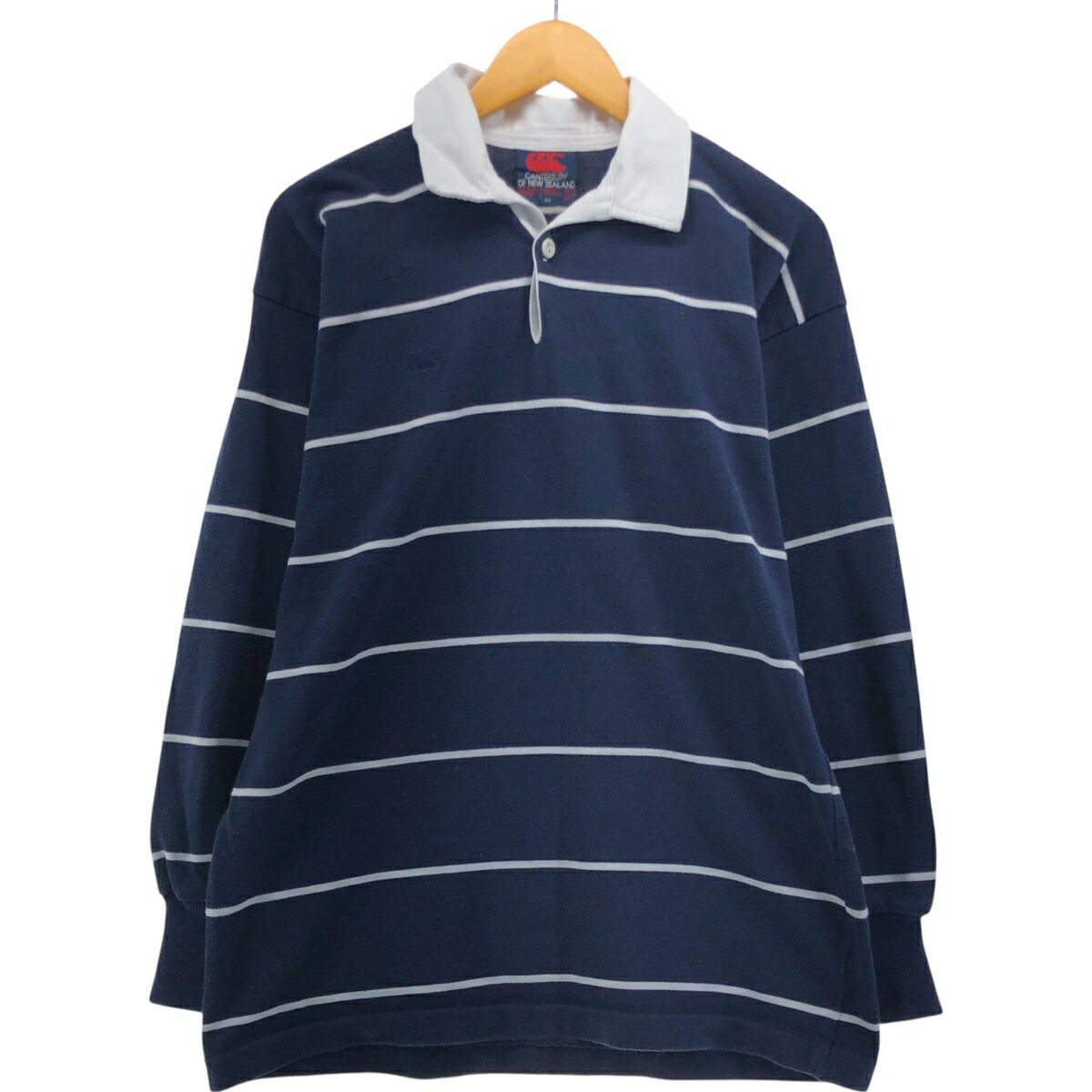 希少　ニュージーランド製　Canterbury 長袖ポロシャツ　メンズXL相当 楽天市場】カンタベリー ロゴワッペン 長袖 ラガーシャツ M ネイビー