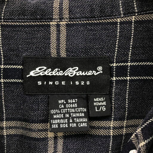 古着 エディーバウアー Eddie Bauer 長袖 ボタンダウン ライトネルチェックシャツ メンズL相当 /eaa548571 【中古】 【250616】