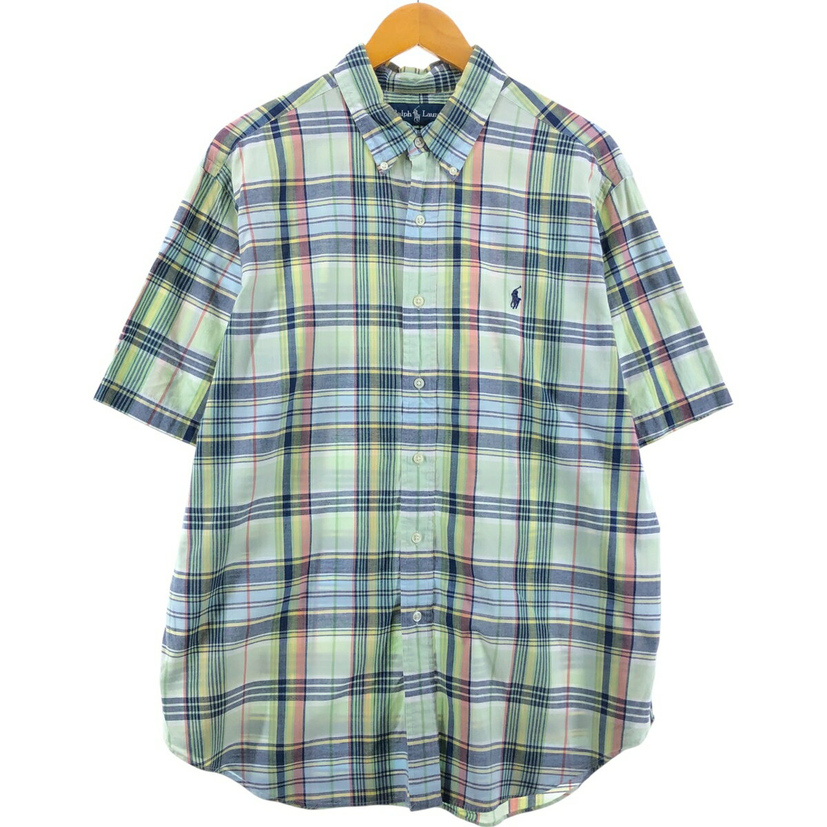 古着 ラルフローレン Ralph Lauren CLASSIC FIT 半袖 ボタンダウン チェックシャツ メンズXL相当 /eaa548617 【中古】 【250512】