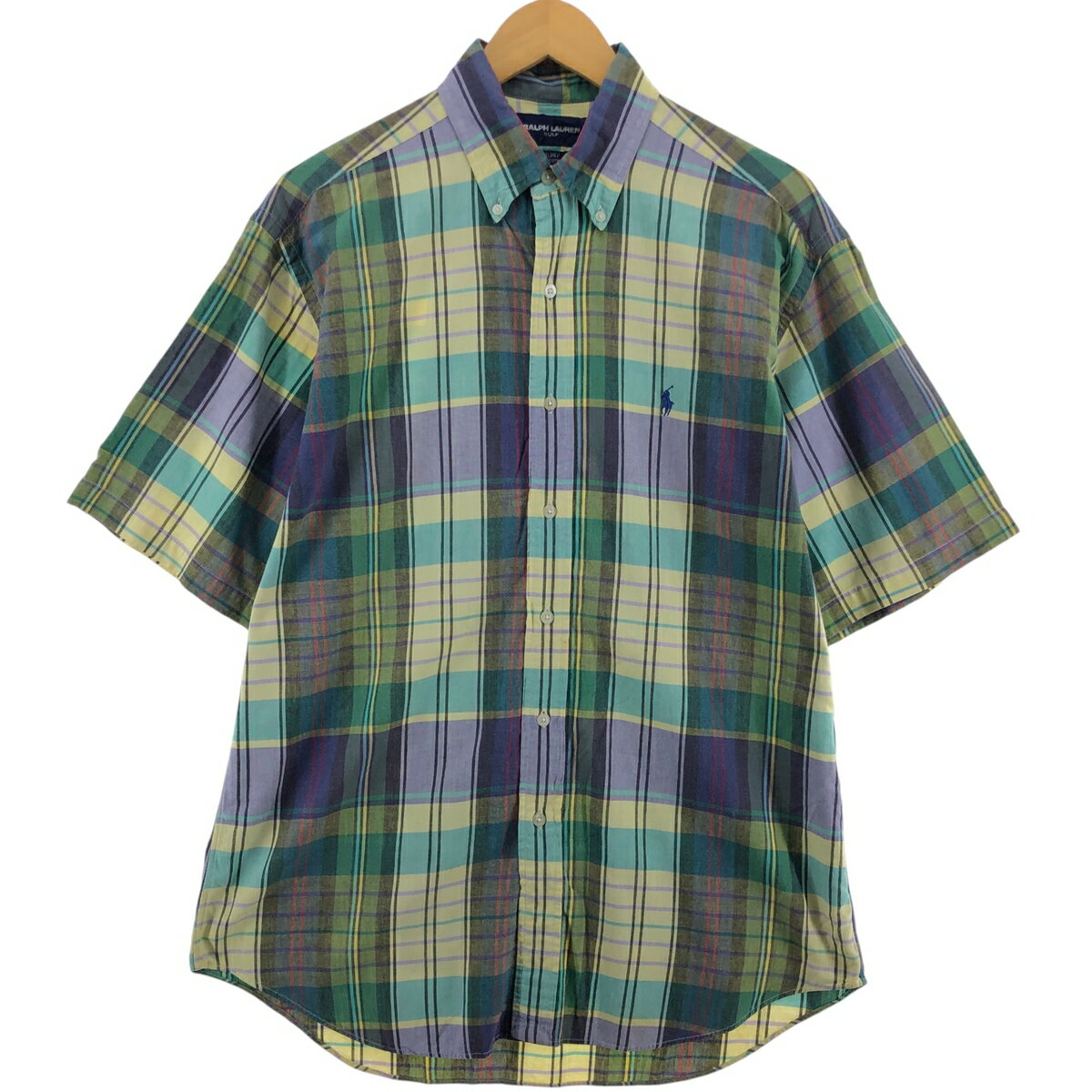 古着 ラルフローレン Ralph Lauren GOLF TILDEN 半袖 ボタンダウン チェックシャツ メンズM相当 /eaa548618 【中古】 【250512】