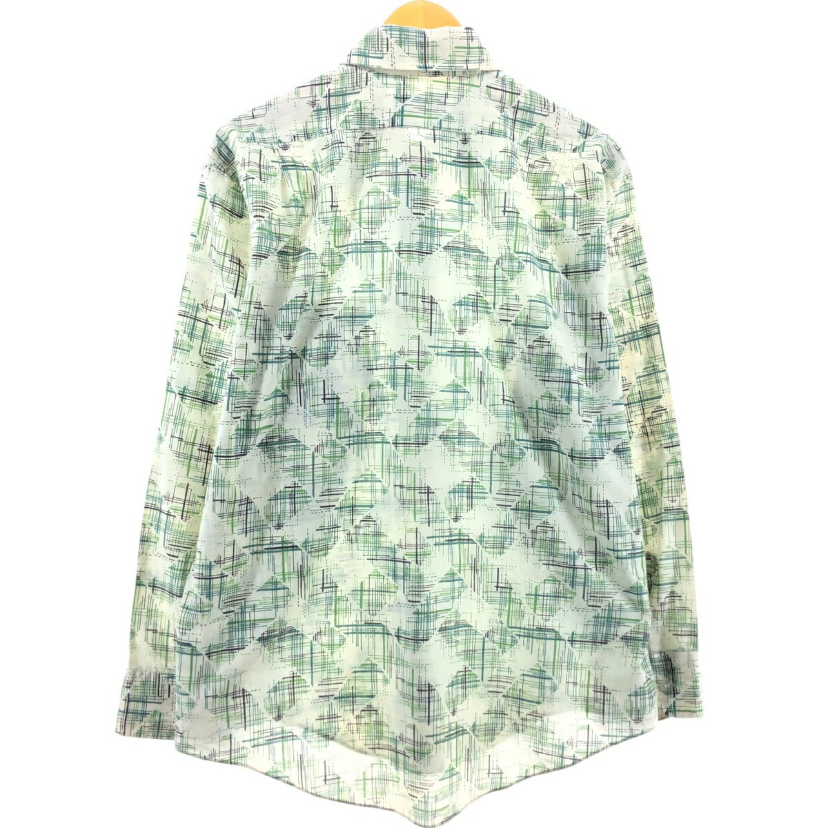 古着 ~70'S 総柄 襟芯入り 長袖 ポリシャツ メンズL相当 ヴィンテージ /eaa549098 【中古】 【250513】