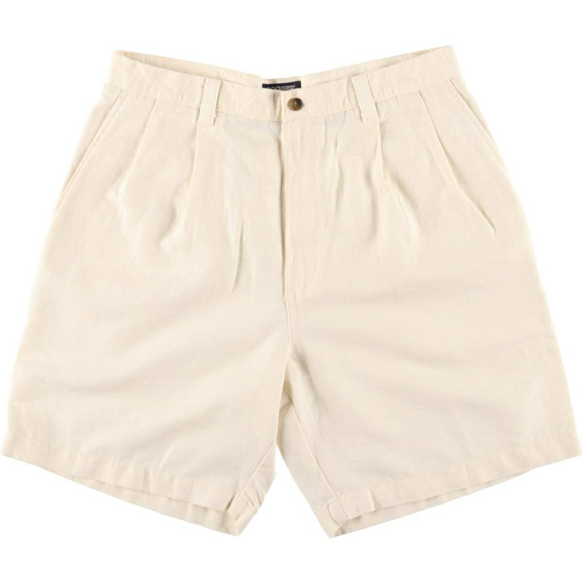 古着 90'S ドッカーズ DOCKERS KHAKIS ツータック リネン×コットンショーツ ショートパンツ メンズw34相当 ヴィンテージ /eaa549445 【中古】 【250523】 【SS2509_10】