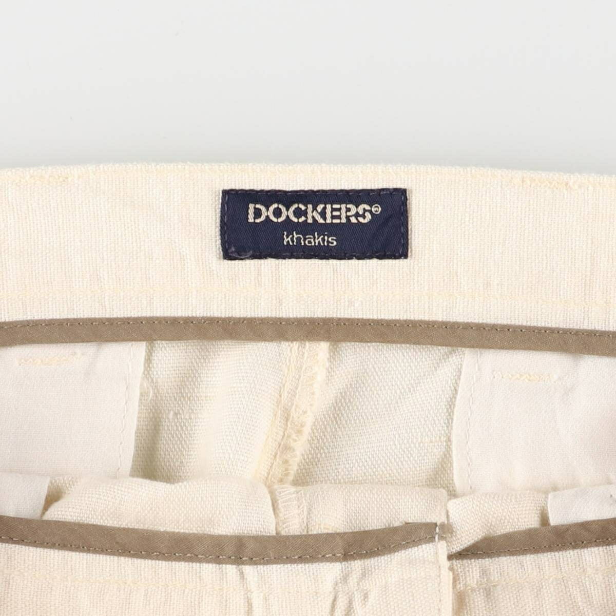古着 90'S ドッカーズ DOCKERS KHAKIS ツータック リネン×コットンショーツ ショートパンツ メンズw34相当 ヴィンテージ /eaa549445 【中古】 【250523】 【SS2509_10】