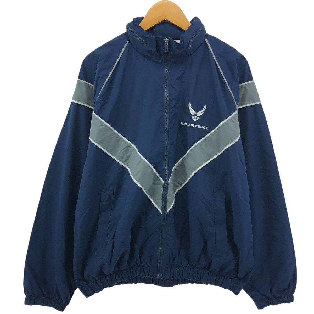 樂天商城 - 古着 00'S 米軍実品 U.S.AIR FORCE SKILCRAFT PTU トレーニングジャケット ナイロンジャケット USA製 LARGE/SHORT メンズL相当 /eaa549581 【中古】 【250516】 【SS2603_10】