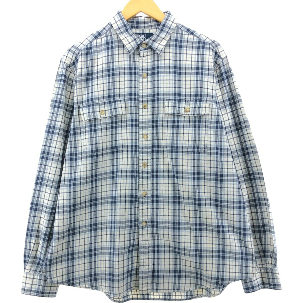 Rakuten - 古着 ラルフローレン Ralph Lauren POLO by Ralph Lauren 長袖 フランネルチェックシャツ メンズL相当 /eaa549792 【中古】 【250525】 【SS2603_10】