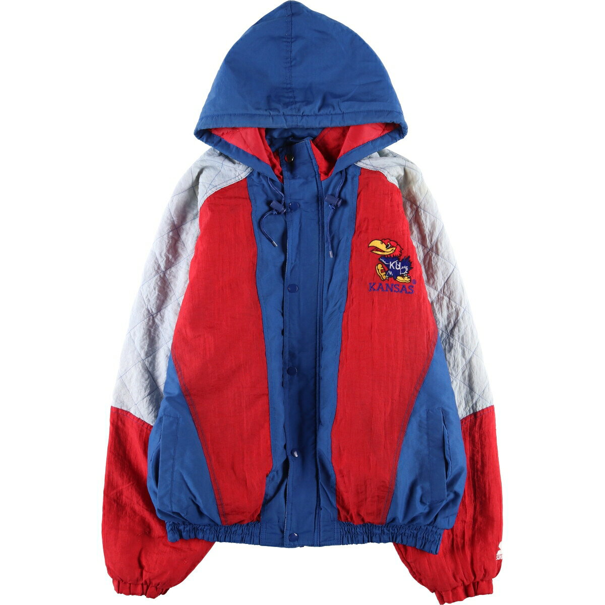 Rakuten - 古着 90'S スターター Starter Kansas Jayhawks カンザスジェイホークス 中綿パーカー パファージャケット メンズL相当 ヴィンテージ /eaa549879 【中古】 【251120】 【SS2603_10】 ブルー系 春秋冬
