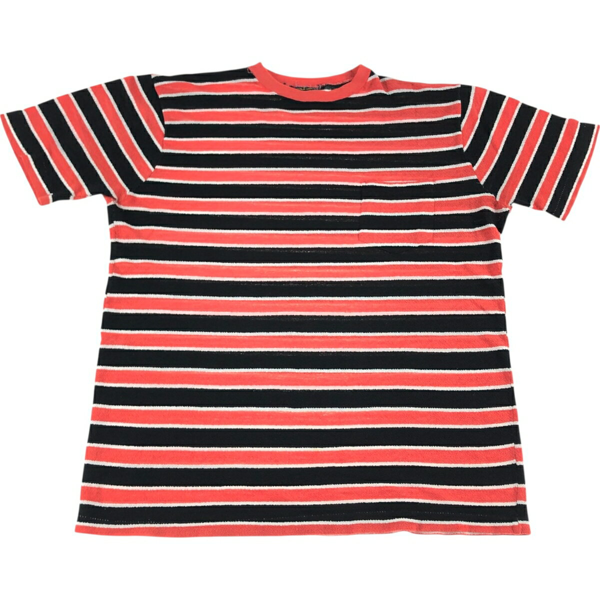 古着 70'S SEARS パイル地 ボーダーポケットTシャツ メンズM相当 ヴィンテージ /eaa549966 【中古】 【250518】 【SS2509_30】
