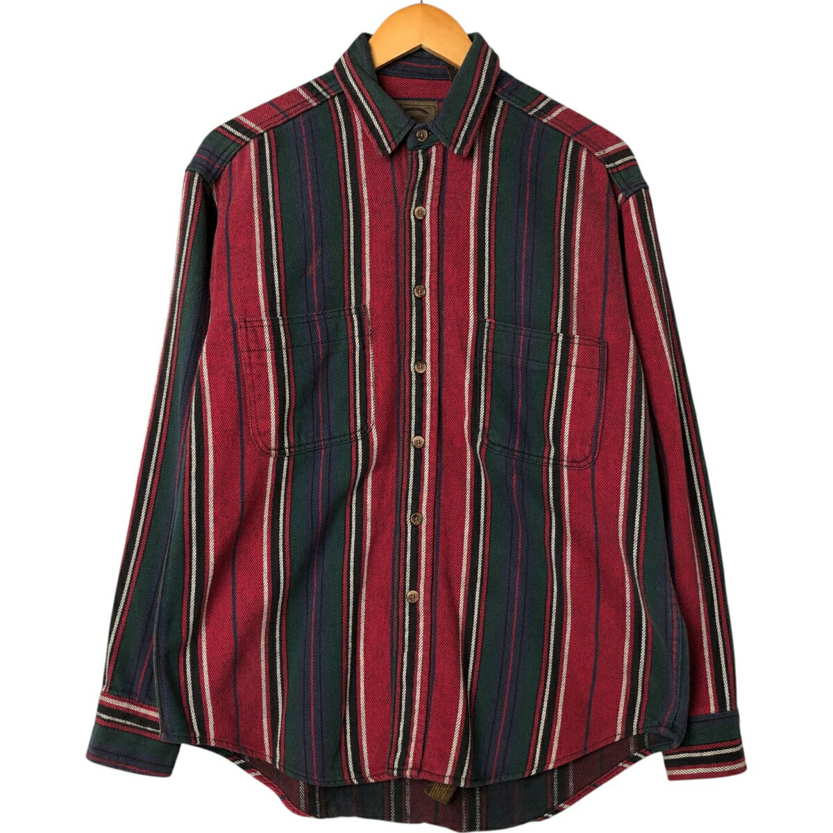 Rakuten - 古着 90~00'S セントジョンズベイ ST.JOHN'S BAY ストライプ柄 長袖 フランネルシャツ メンズM相当 ヴィンテージ /eaa550641 【中古】 【250524】 【NL2503】 【SS2603_30】