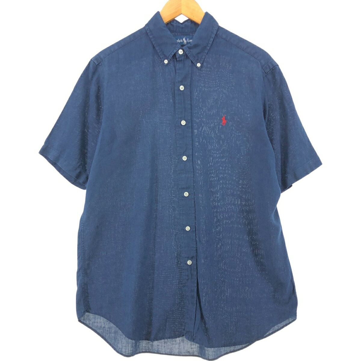 Rakuten - 古着 ラルフローレン Ralph Lauren CLASSIC FIT 半袖 リネン ボタンダウンシャツ メンズM相当 /eaa551693 【中古】 【250523】 【SS2603_30】
