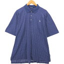 古着 ラルフローレン Ralph Lauren POLO GOLF ポロゴルフ 半袖 チェック ポロシャツ メンズXL相当 /eaa552195 【中古】 【250528】