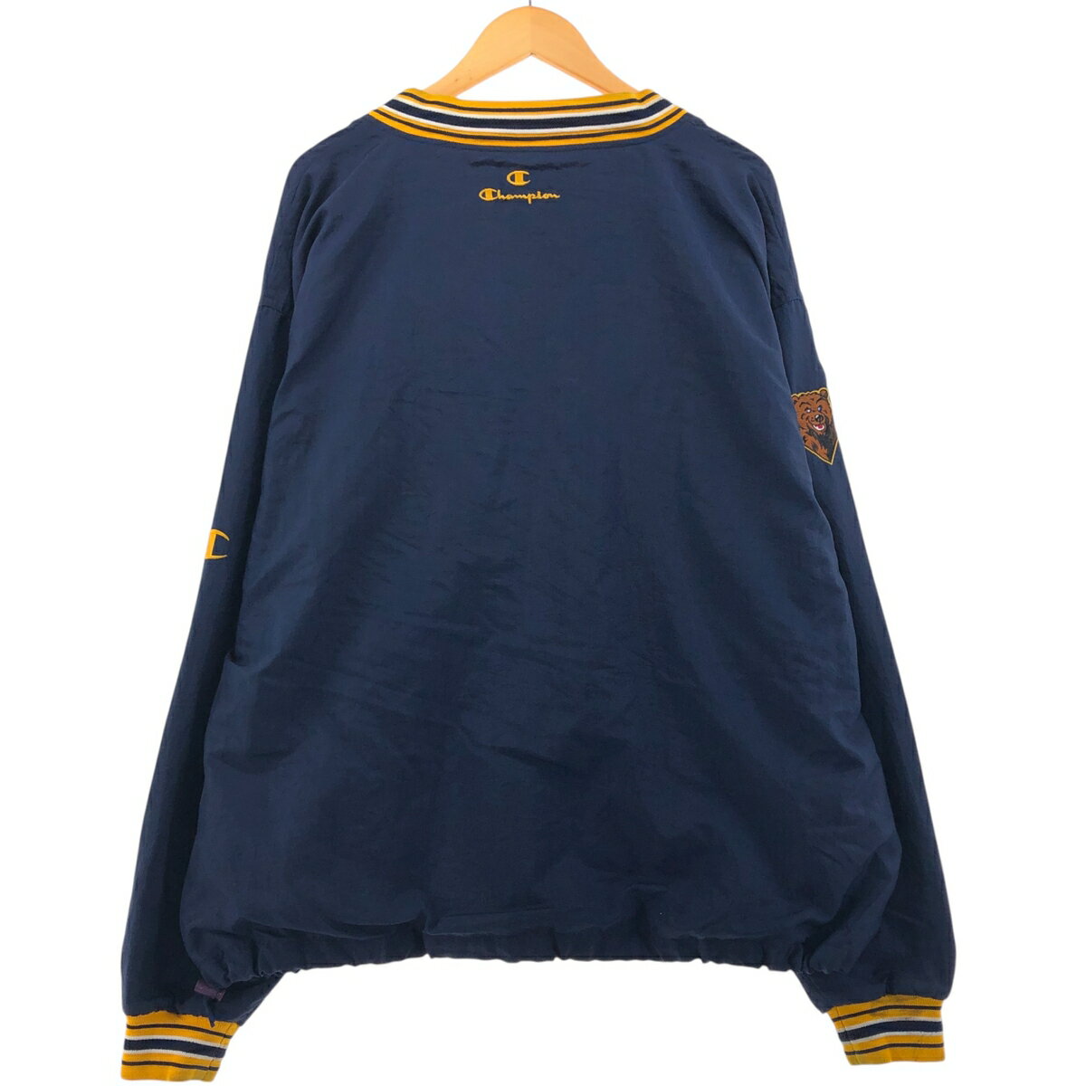 古着 90'S チャンピオン Champion UCLA カリフォルニア大学 ロサンゼルス校 Vネック ナイロンプルオーバー メンズXL相当 ヴィンテージ /eaa552678 【中古】 【250602】 【NL2503】