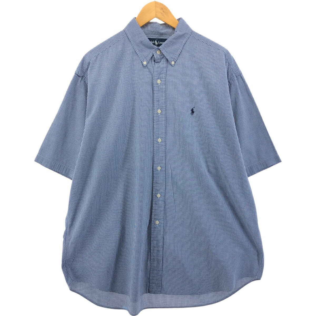 樂天商城 - 古着 ラルフローレン Ralph Lauren BLAKE ギンガムチェック 半袖 ボタンダウン チェックシャツ メンズXL相当 /eaa552709 【中古】 【250524】 【SS2603_10】