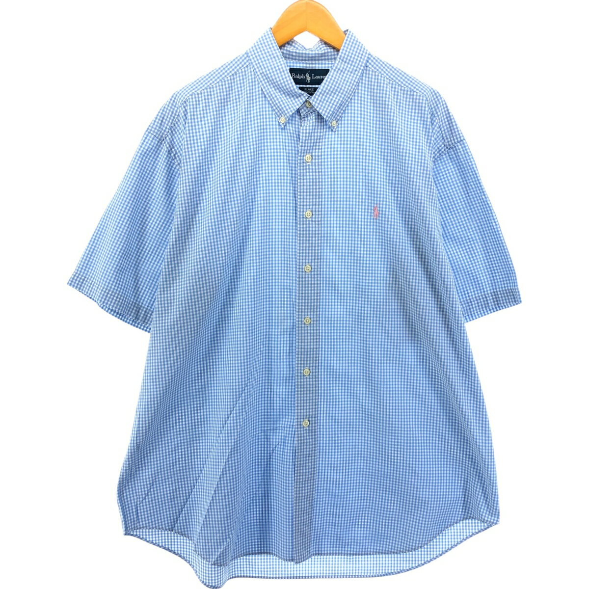 古着 ラルフローレン Ralph Lauren ギンガムチェック 半袖 ボタンダウン チェックシャツ メンズXL相当 /eaa552710 【中古】 【250524】..