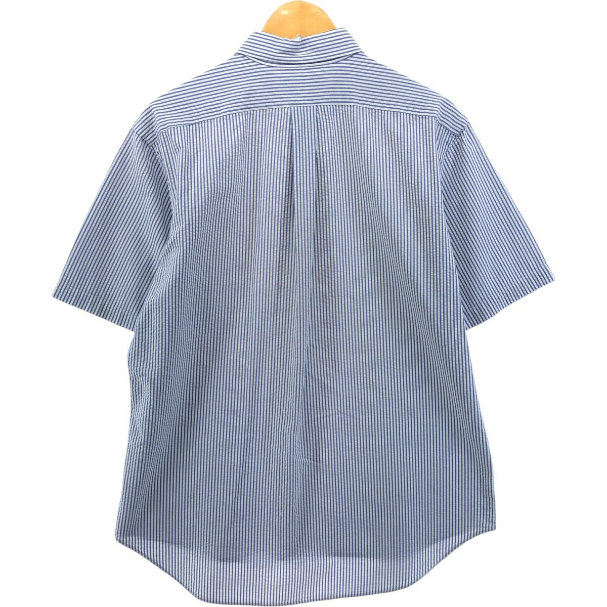 古着 ラルフローレン Ralph Lauren CLASSIC FIT シアサッカー 半袖 ボタンダウン ストライプシャツ メンズL相当 /eaa552720 【中古】 【250529】