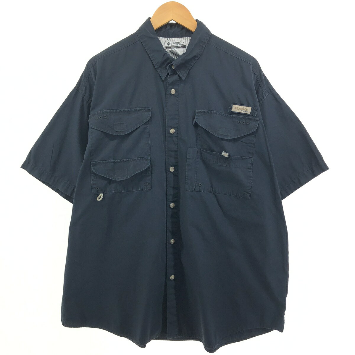 Rakuten - 古着 90~00'S コロンビア Columbia PFG 隠しボタンダウン 半袖 フィッシングシャツ メンズXL相当 /eaa552829 【中古】 【250525】 【SS2603_30】