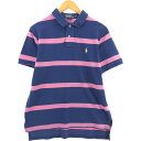 古着 ラルフローレン Ralph Lauren POLO by Ralph Lauren CUSTOM FIT 半袖 ボーダー ポロシャツ メンズL相当 /eaa552975 【中古】 【250530】
