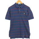 古着 ラルフローレン Ralph Lauren POLO by Ralph Lauren 半袖 ボーダー ポロシャツ メンズM相当 /eaa552986 【中古】 【250527】