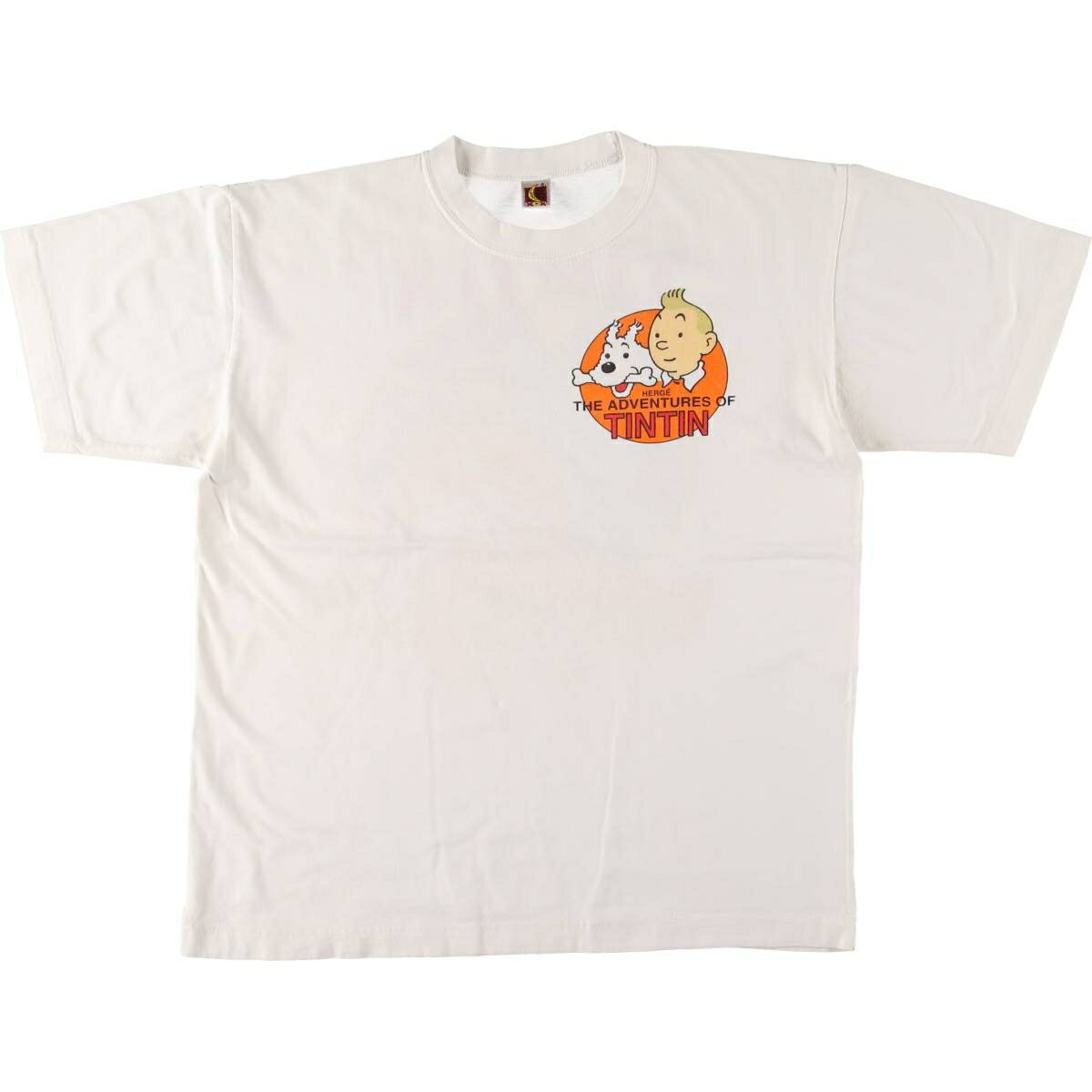 古着 THE ADVENTURES OF TIN TIN タンタンの冒険 DESTINATION MOON キャラクタープリントTシャツ メンズXL相当 /eaa553152 【中古】 【250601】