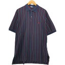古着 90'S ラルフローレン Ralph Lauren POLO by Ralph Lauren ストライプ柄 半袖 ポロシャツ USA製 メンズXL相当 ヴィンテージ /eaa553515 【中古】 【250530】