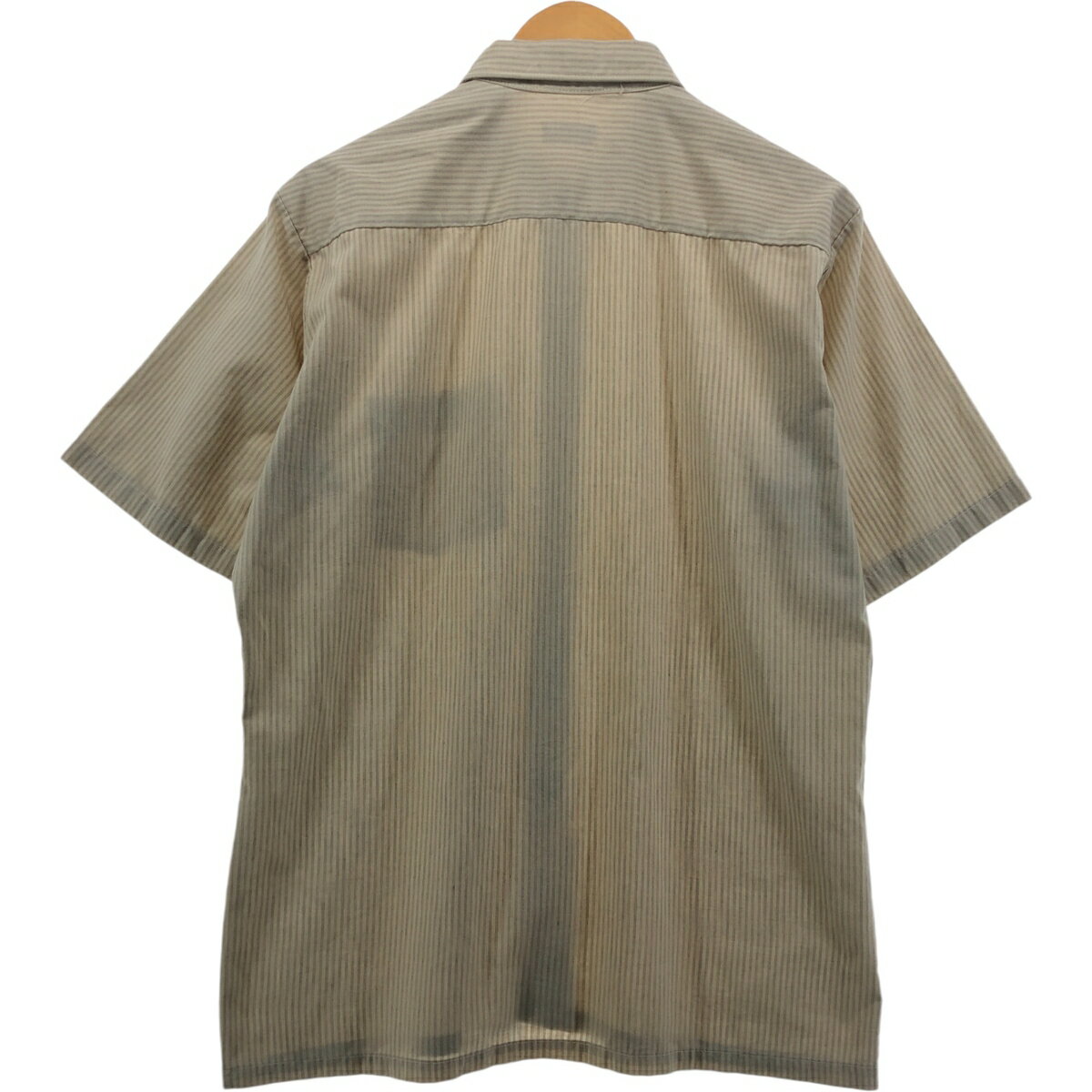 古着 ピエールカルダン Pierre Cardin ストライプ柄 ワイドカラー 半袖 ポリコットンシャツ ボックスシャツ メンズL相当 /eaa553606 【中古】 【250527】 【ADEL/アデル】 【SS2509_30】