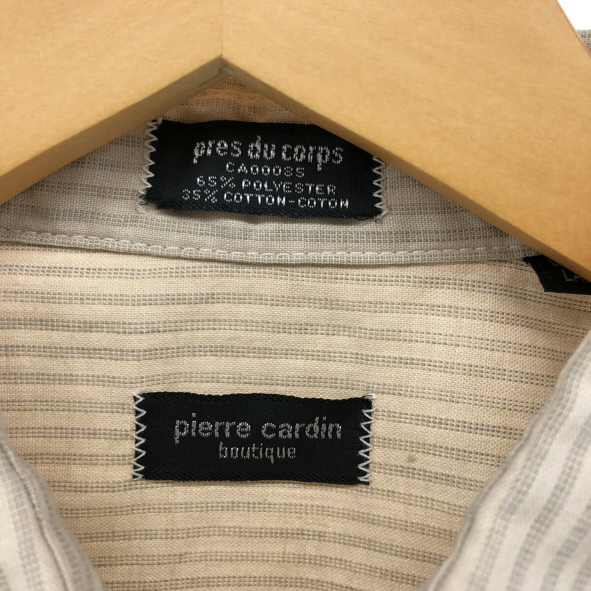 古着 ピエールカルダン Pierre Cardin ストライプ柄 ワイドカラー 半袖 ポリコットンシャツ ボックスシャツ メンズL相当 /eaa553606 【中古】 【250527】 【ADEL/アデル】 【SS2509_30】