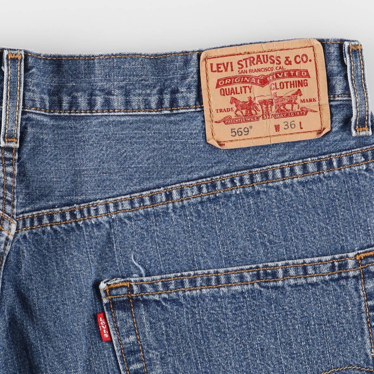 古着 リーバイス Levi's 569 LOOSE FIT デニムショーツ ハーフパンツ メンズw36相当 /eaa553659 【中古】 【250611】