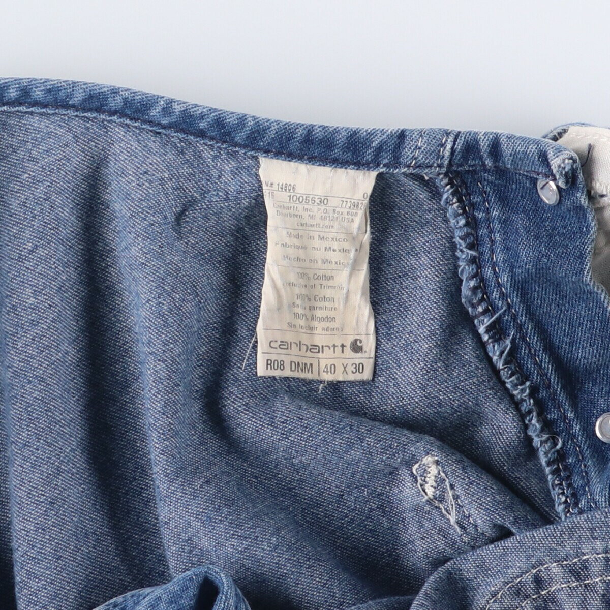 古着 ビッグサイズ カーハート Carhartt デニムオーバーオール メンズw40相当 /eaa553710 【中古】 【250530】