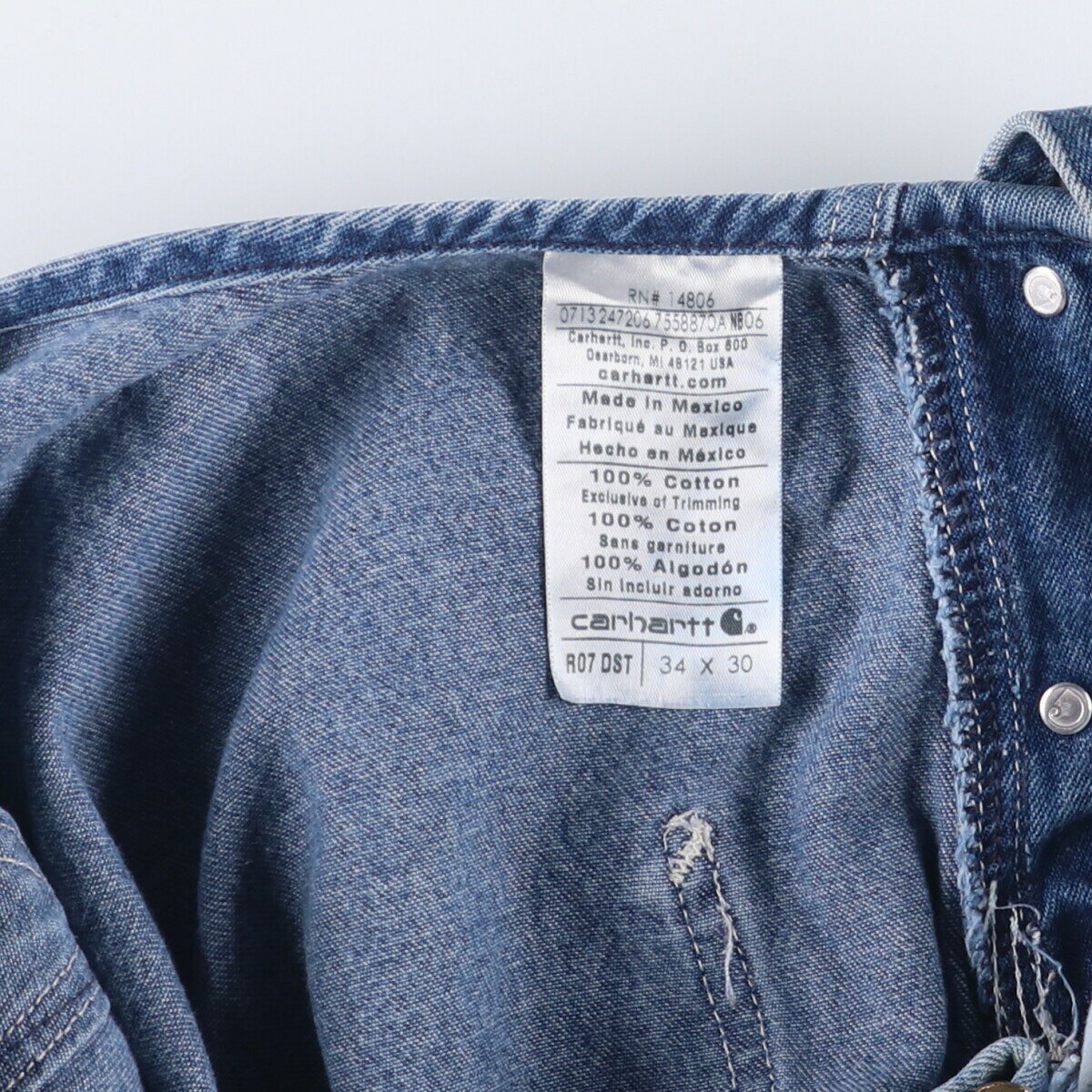 古着 カーハート Carhartt デニムオーバーオール メンズw34相当 /eaa553711 【中古】 【250530】