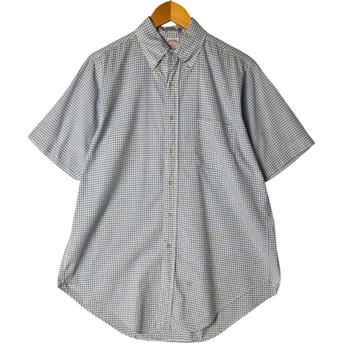 古着 80~90'S ブルックスブラザーズ Brooks Brothers MAKERS 半袖 ボタンダウン チェックシャツ USA製 メンズM相当 ヴィンテージ /eaa5..