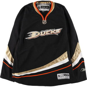 古着 リーボック Reebok NHL ANAHEIM DUCKS アナハイムマイティ ダックス Vネック ゲームシャツ ホッケーシャツ メンズS相当 /eaa554019 【中古】 【250603】