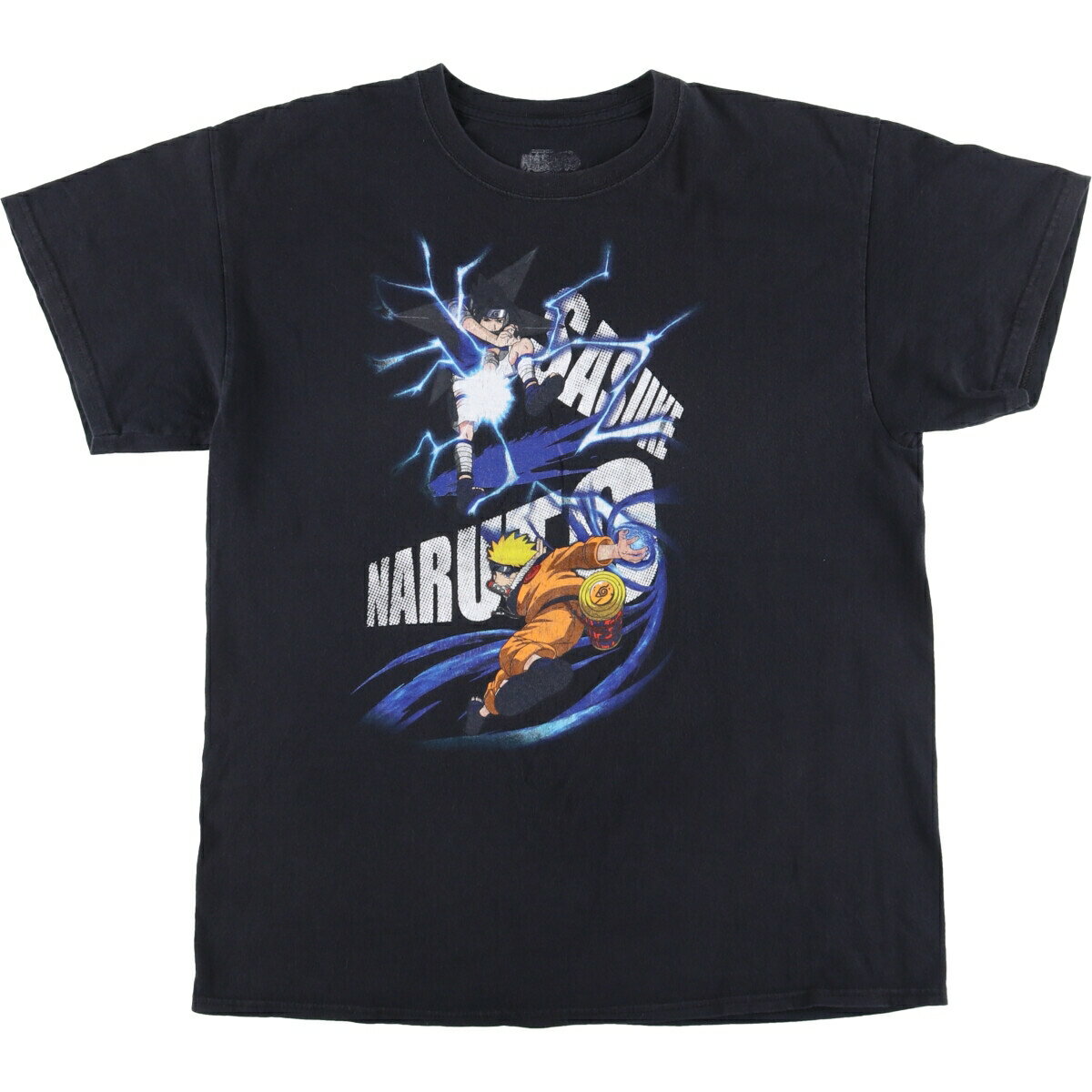 古着 NARUTO ナルト うずまきナルト うちはサスケ アニメ キャラクタープリントTシャツ メンズL相当 /eaa554040 【中古】 【250606】
