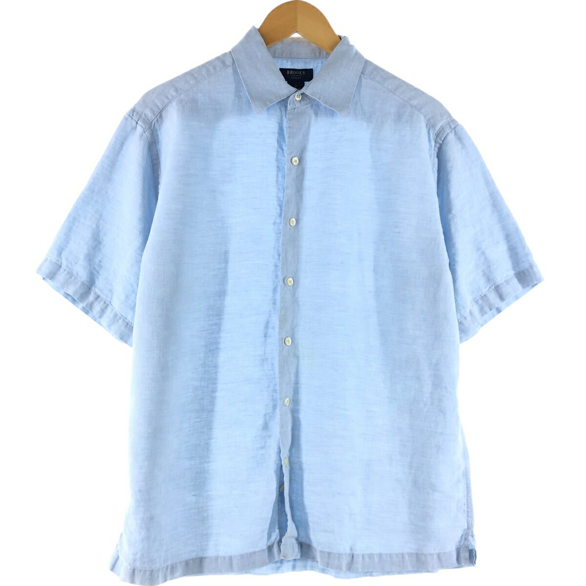 樂天商城 - 古着 BROOKS SPORT 半袖 リネンシャツ メンズM相当 /eaa554327 【中古】 【250601】 【SS2603_30】