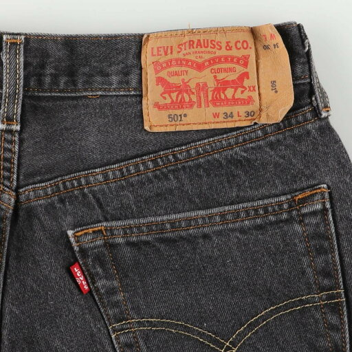 古着 リーバイス Levi's 501 ブラックデニム ストレートデニムパンツ メンズw31相当 /eaa554428 【中古】 【250608】
