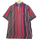古着 トミーヒルフィガー TOMMY HILFIGER 半袖 ストライプ ポロシャツ メンズM相当 /eaa554678 【中古】 【250613】