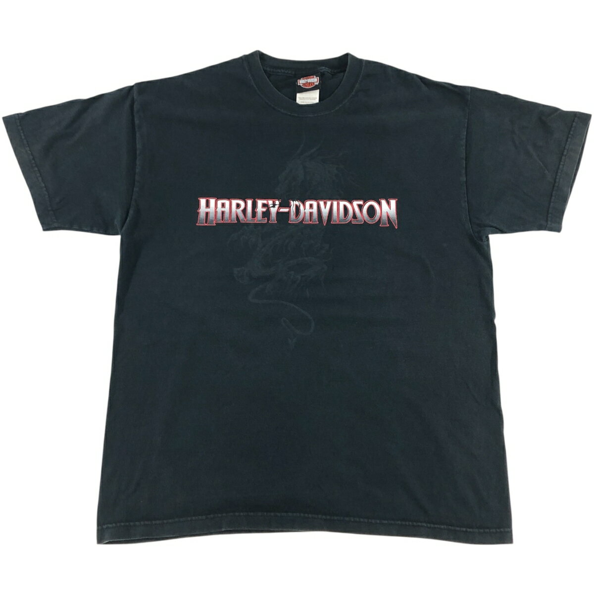 古着 00'S ハーレーダビッドソン Harley-Davidson 鷲柄 イーグル柄 ファイヤーパターン モーターサイクル バイクTシャツ USA製 メンズL相当 /eaa554708 【中古】 【250604】