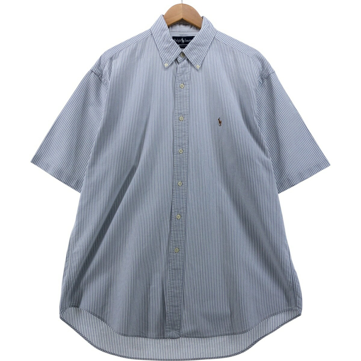 Rakuten - 古着 ラルフローレン Ralph Lauren 半袖 ボタンダウン ストライプシャツ メンズL相当 /eaa555138 【中古】 【250607】 【SS2603_10】