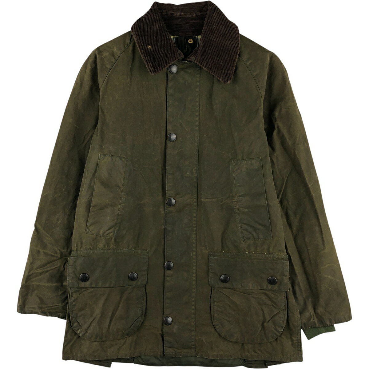 古着 80~90'S バブアー Barbour BEDALE ビデイル 旧3ワラント ワックスコットン オイルドジャケット 英..