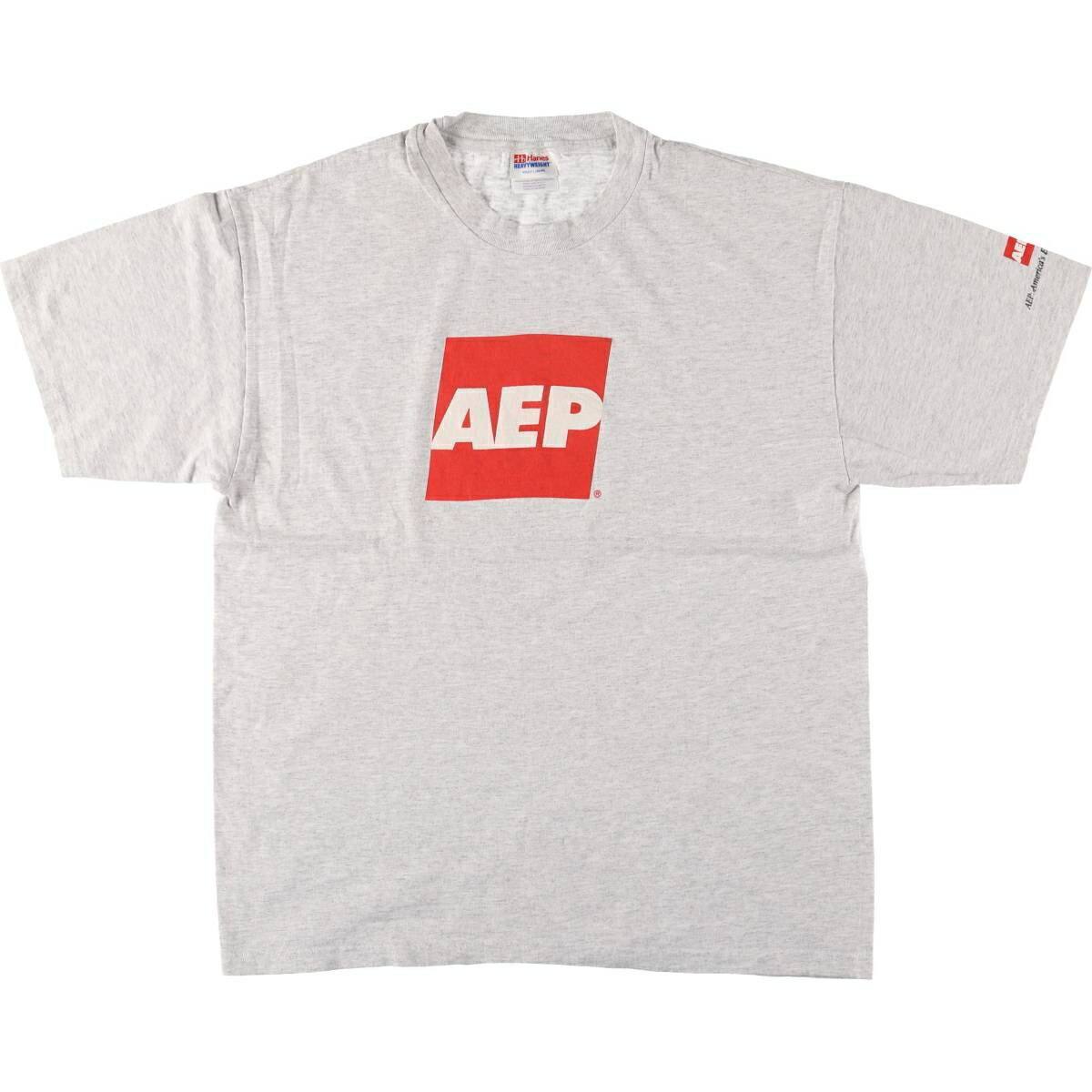 古着 90~00'S ヘインズ Hanes AEP アメリカンエレクトリックパワー アドバタイジングTシャツ メンズL相当 /eaa555292 【中古】 【250610】