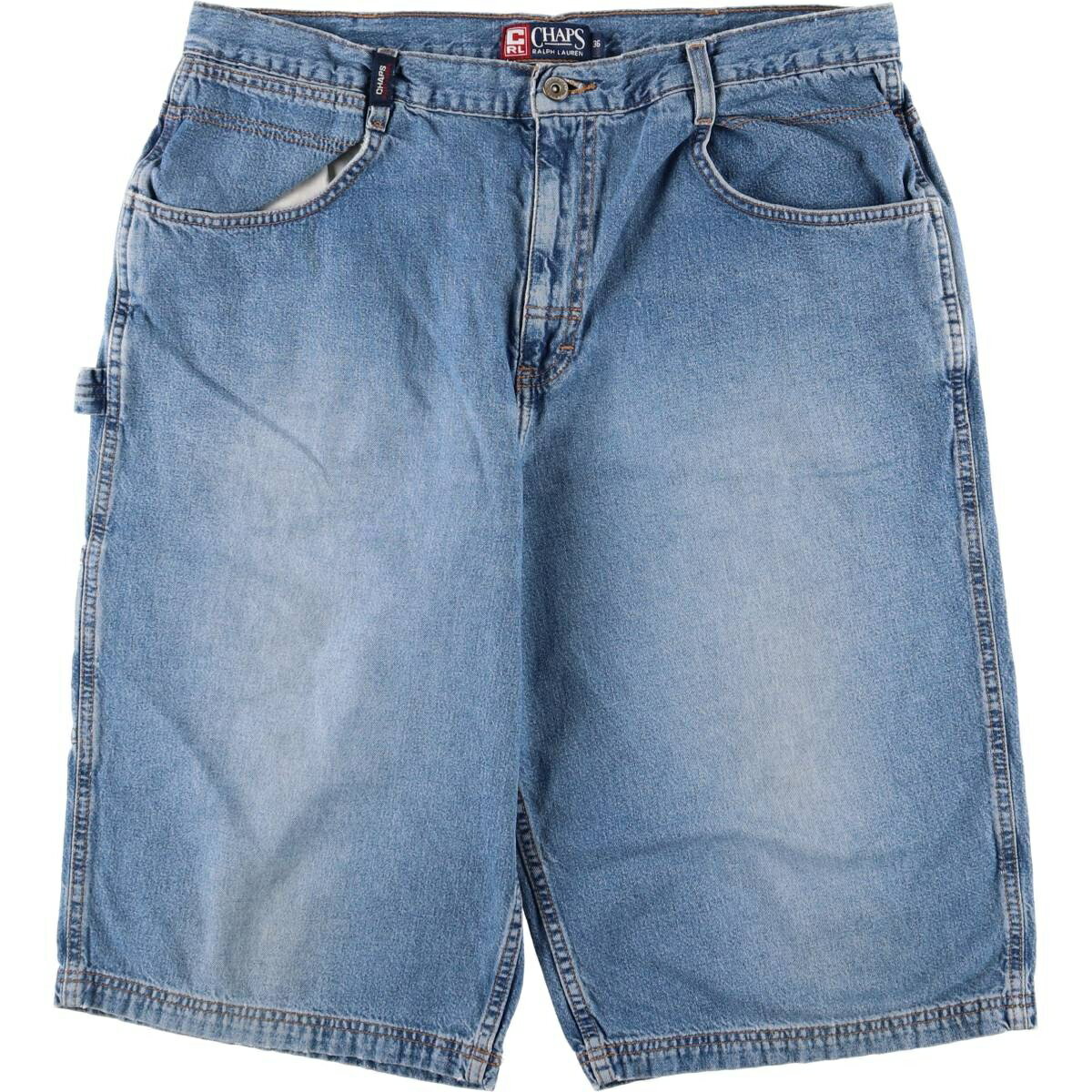 Cotton Pants - 古着 90'S ラルフローレン Ralph Lauren CHAPS チャップス デニムペインターショーツ ハーフパンツ メンズw37相当 ヴィンテージ /eaa555564 【中古】 【250614】 【SS2603_10】 ブルー系 春夏秋