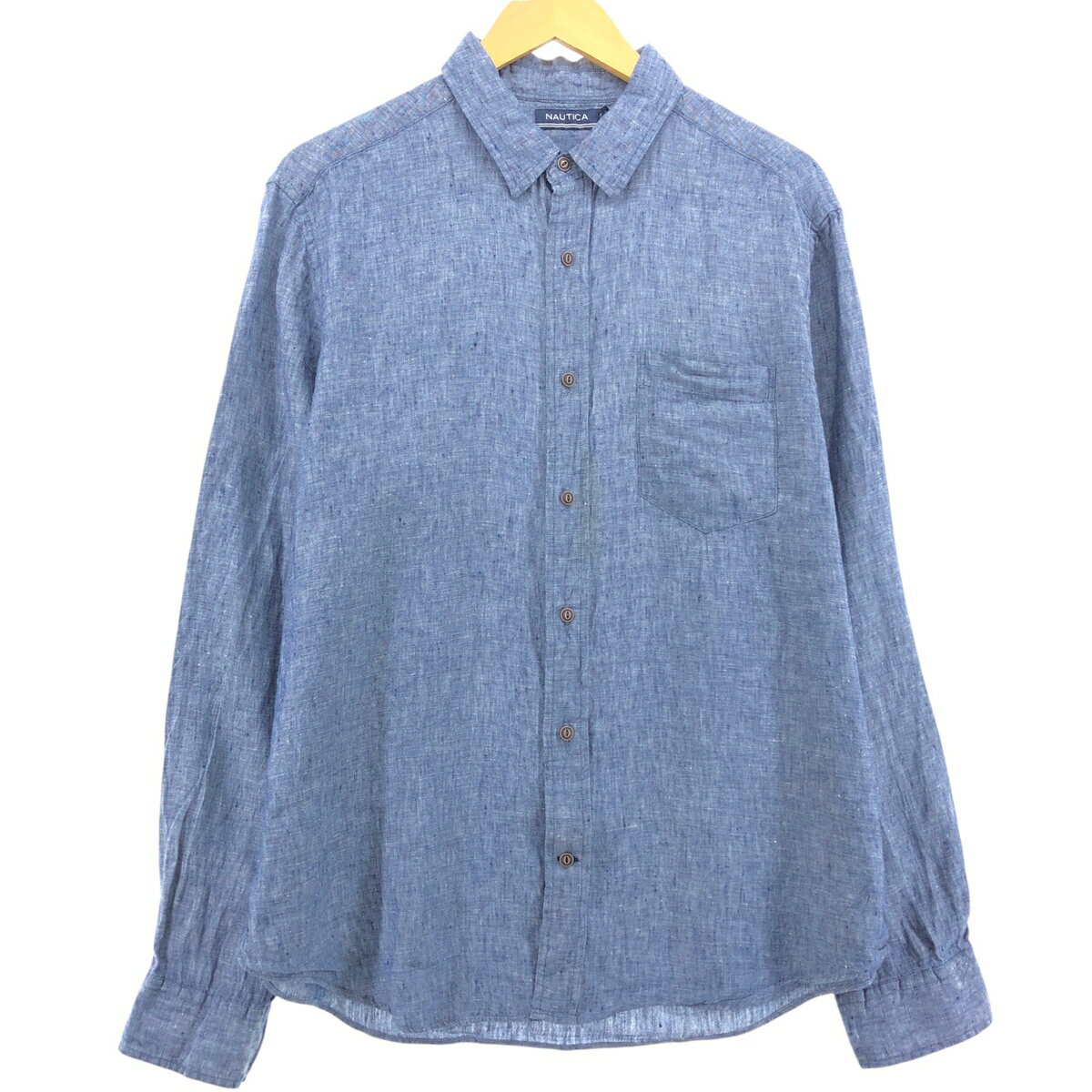 古着 ノーティカ NAUTICA 長袖 リネンシャツ メンズL相当 /eaa555609 【中古】 【250616】
