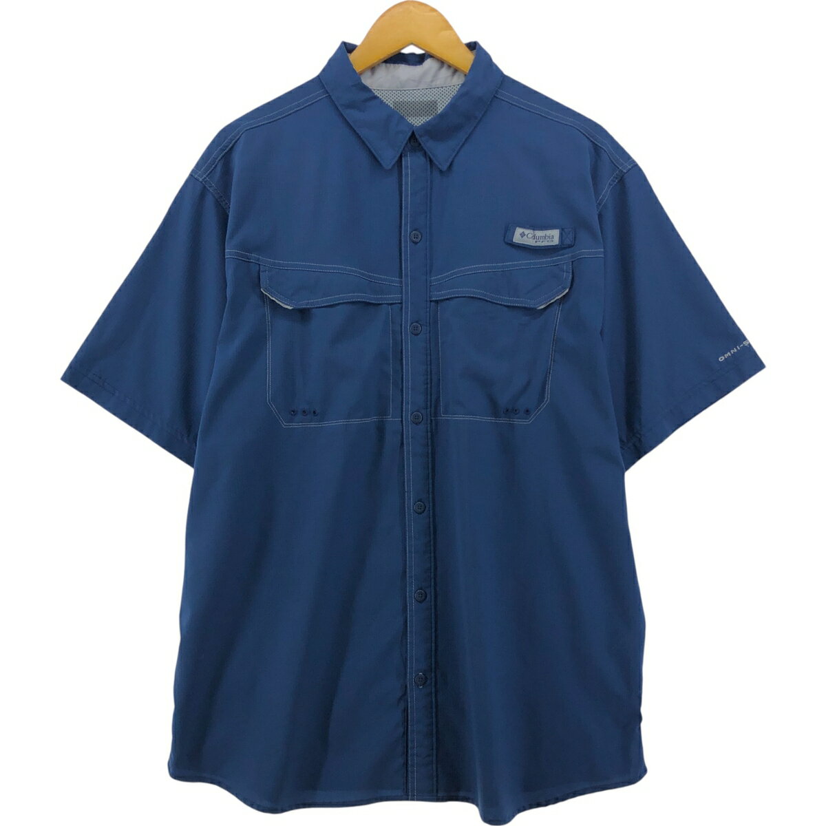 古着 コロンビア Columbia PFG OMNI-SHADE 隠しボタンダウン 半袖 フィッシングシャツ メンズXL相当 /eaa555827 【中古】 【250612】