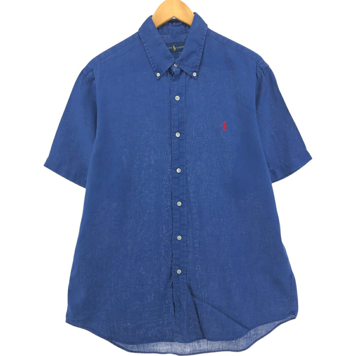 Rakuten - 古着 ラルフローレン Ralph Lauren 半袖 リネン ボタンダウンシャツ メンズL相当 /eaa555873 【中古】 【250609】 【SS2603_30】