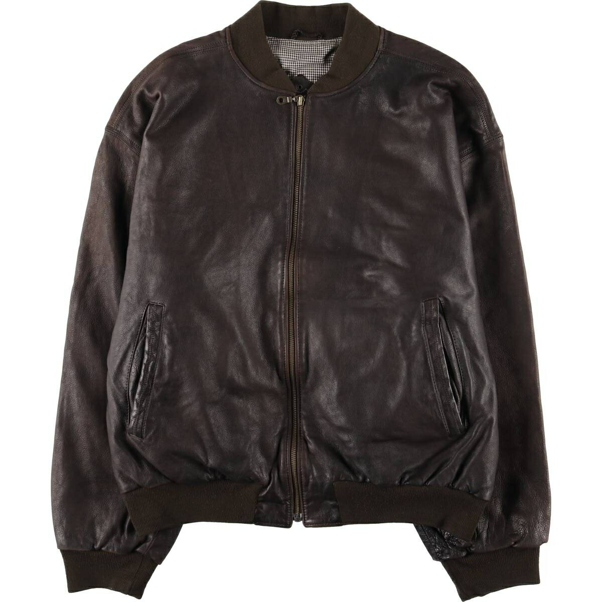 樂天商城 - 古着 San Giovanni レザーブルゾン メンズXL相当 /eaa555932 【中古】 【260116】 ブラウン系 春秋冬