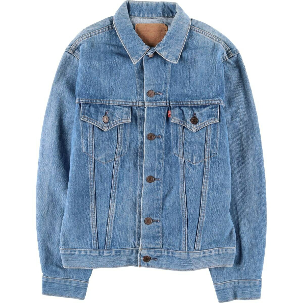 Levi's デニムジャケット 75505 38 SpecialThanks刺繍 80s カナダ製 Levi\u0027sリーバイス 75505 先染め ブラック デニム