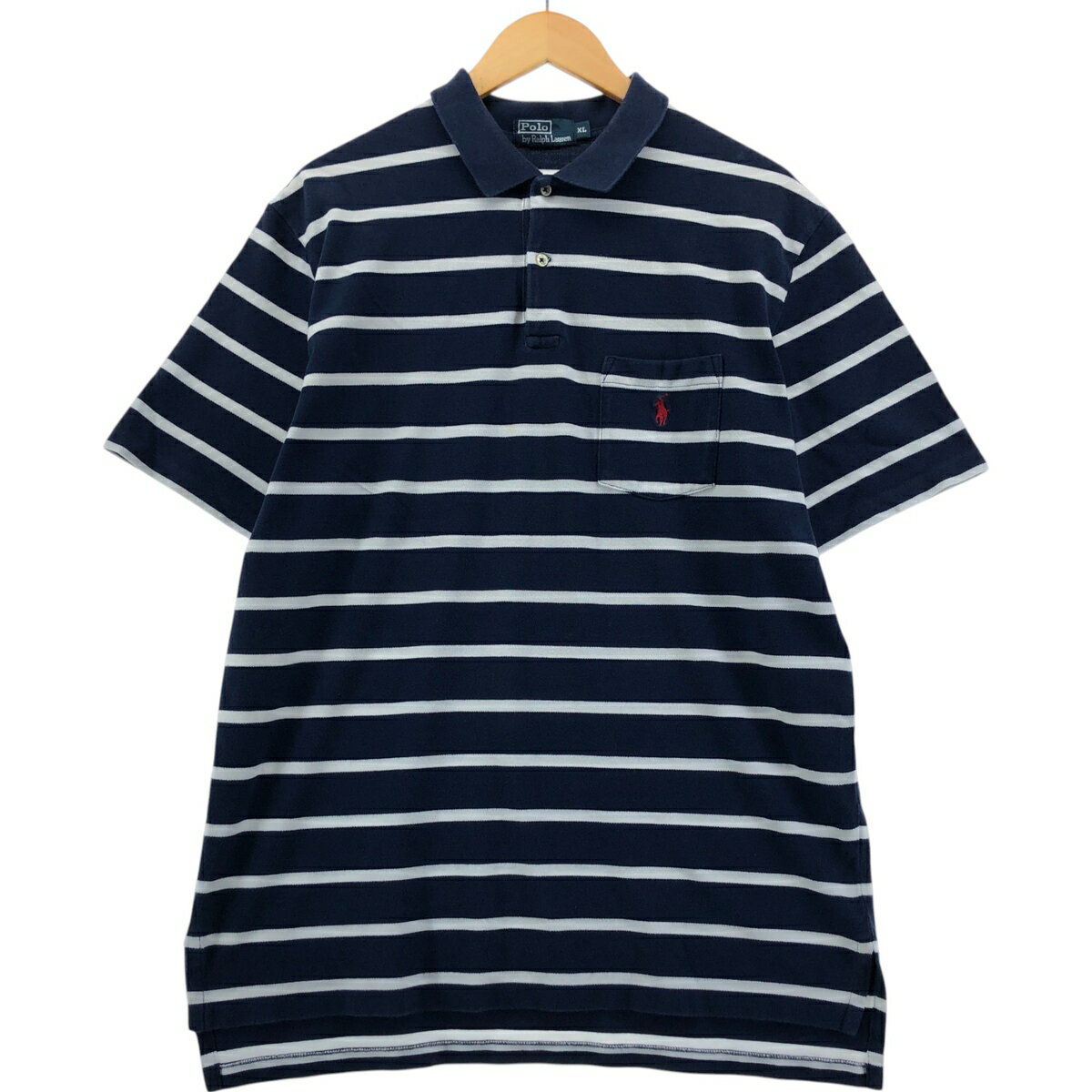 古着 ラルフローレン Ralph Lauren POLO by Ralph Lauren 半袖 ボーダー ポロシャツ メンズXL相当 /eaa556307 【中古】 【250609】