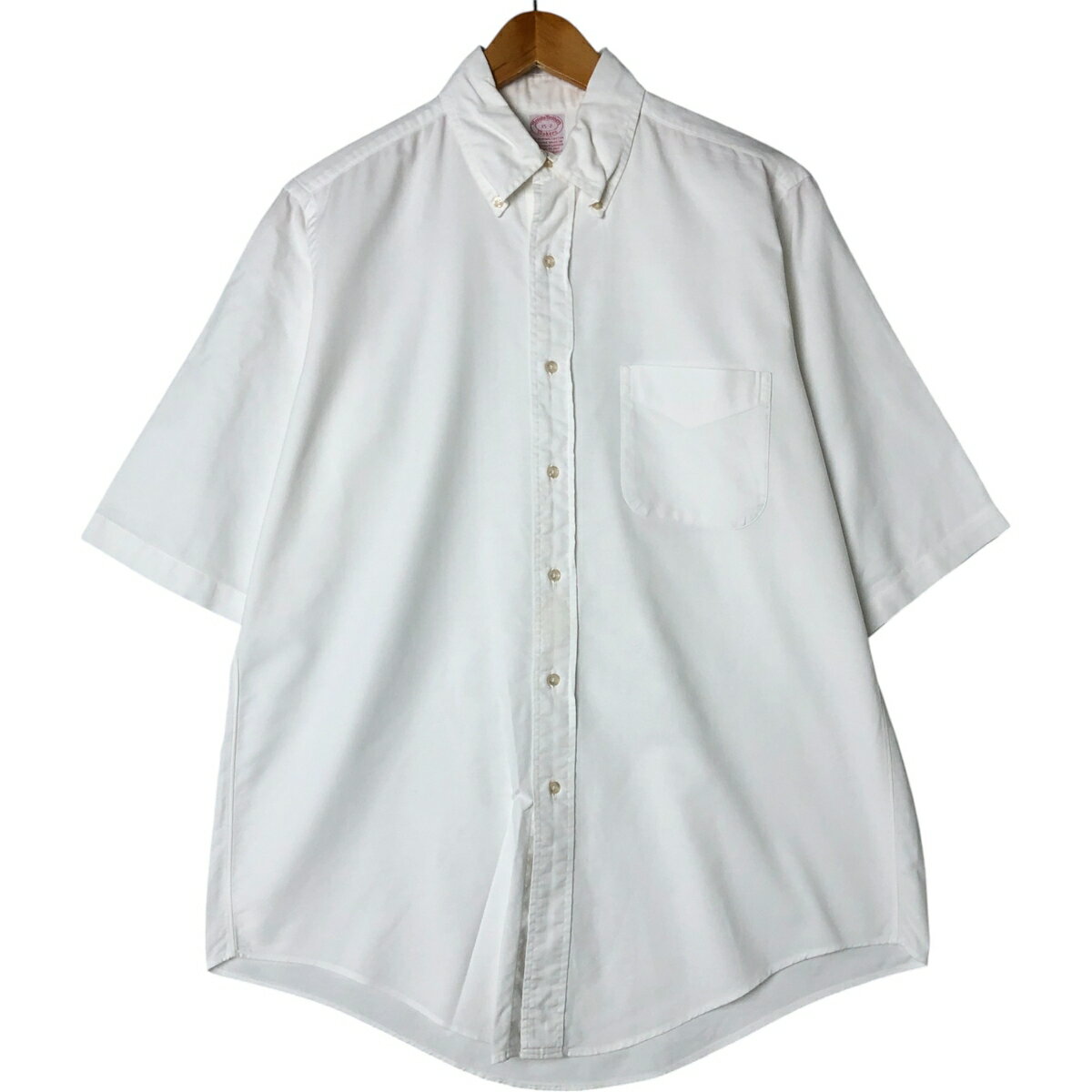 樂天商城 - 古着 80~90'S ブルックスブラザーズ Brooks Brothers MAKERS 半袖 ボタンダウンシャツ USA製 メンズM相当 ヴィンテージ /eaa556410 【中古】 【250609】 【SS2603_30】 ホワイト系 春夏