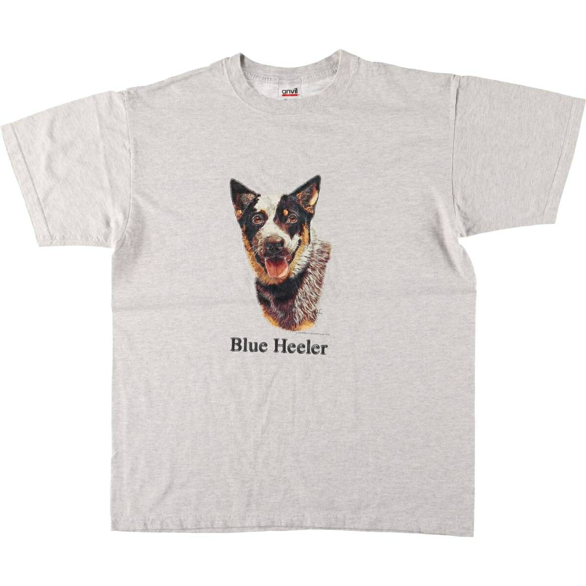 古着 00'S アンビル Anvil BLUE HEELER ブルーヒラー 犬柄 アニマルTシャツ メンズL相当 /eaa556484 【中古】 【250616】