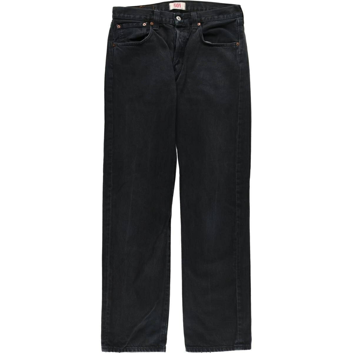 古着 リーバイス Levi's リーバイス501 STRAIGHT LEG BUTTON-FLY ユーロモデル ブラックデニム ストレートデニムパンツ メンズw32相当 /eaa556733 【中古】 【250616】 【SS2603_30】